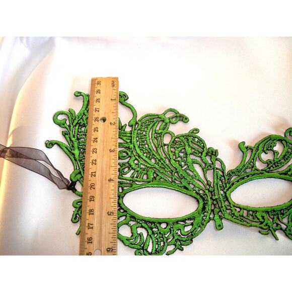 Green lace mask lace mask prom party masquerade halloween costume mask - Picture 5 of 7